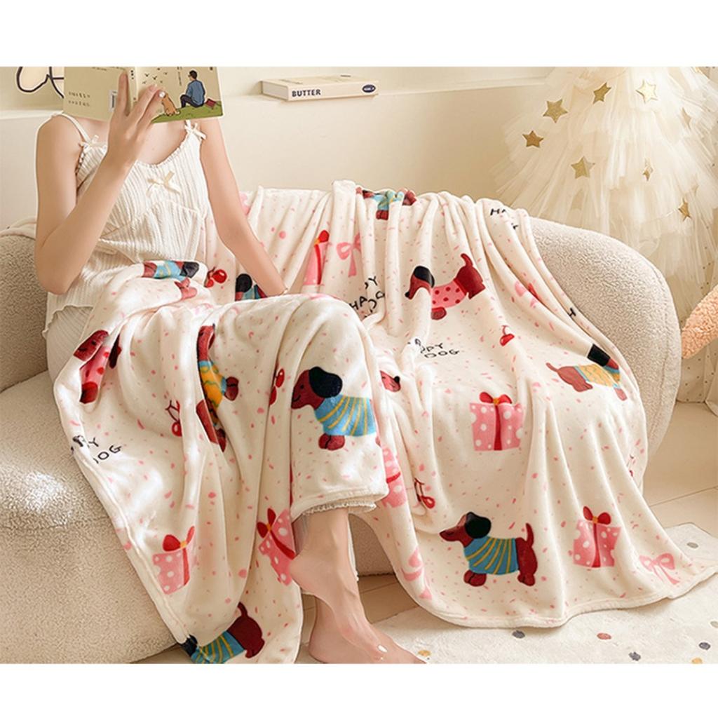 Christmas, Thickened, Flannel, Blanket, Coral Fleece, Air Conditioning Blanket, Warmth