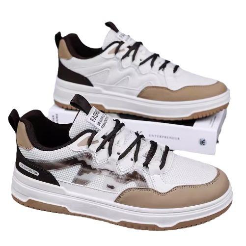 Shoes men's shoes summer breathable mesh low-top sports board shoes middle school students trend versatile casual little white shoes thick sole