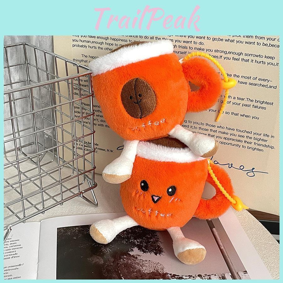 Cup Plush Coffee Keychains With Smiley Face Design For Desk Decor Gifts And