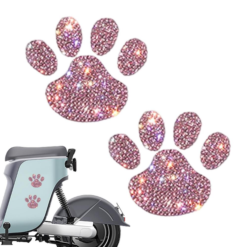 Moda Araba Dekorasyon Çıkartmaları Bling Rhinestone Paw Çıkartmaları Köpek Paw Baskı Araba Çıkartmaları Araba Tampon Penceresi Dizüstü Bilgisayarlar