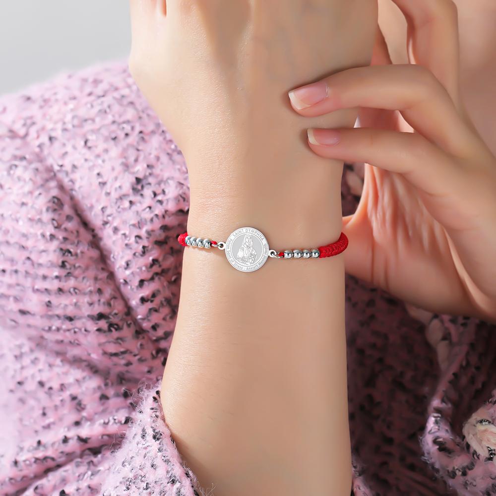 Dawapara Saint Dymphna Bracelet Religious Patron Amulet Mental Health Catholic Gift Stainless Steel Jewelry