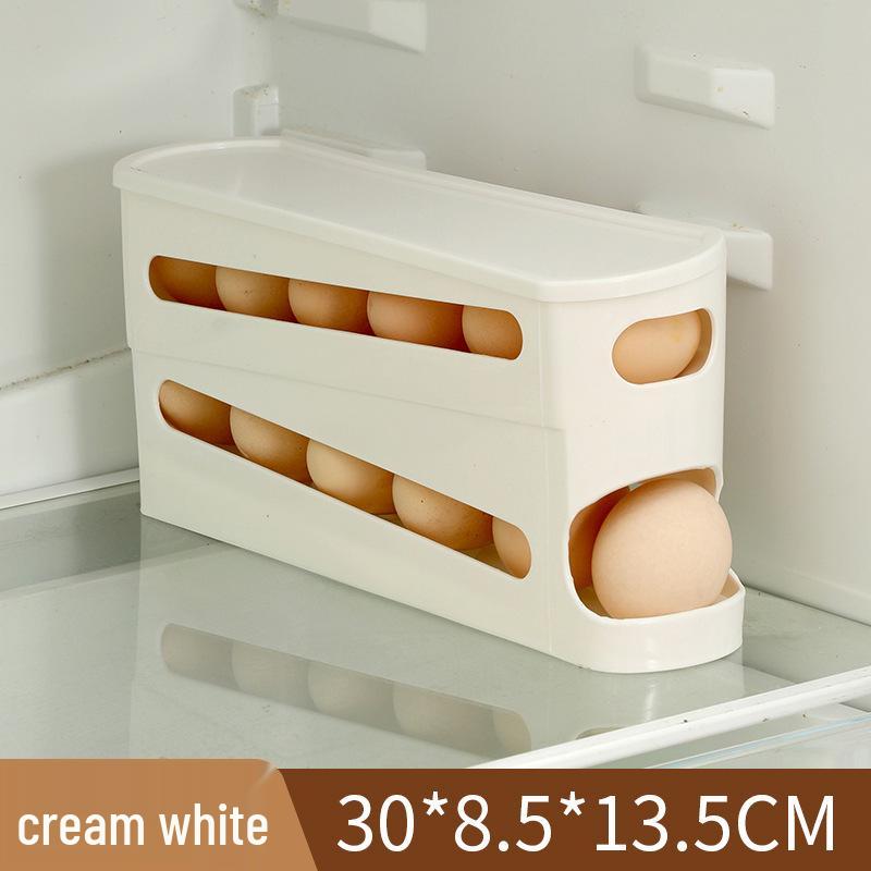 Food Grade Rolling Egg Storage Box with Lid for Refrigerator or Freezer