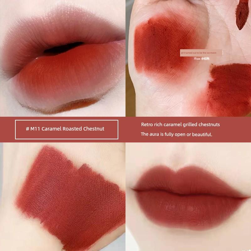 AKF Lip Mud M20 Matte Finish Velvet Lip Lacquer M07 Niche Style Brand Orange White Niche Style Brand Lipstick