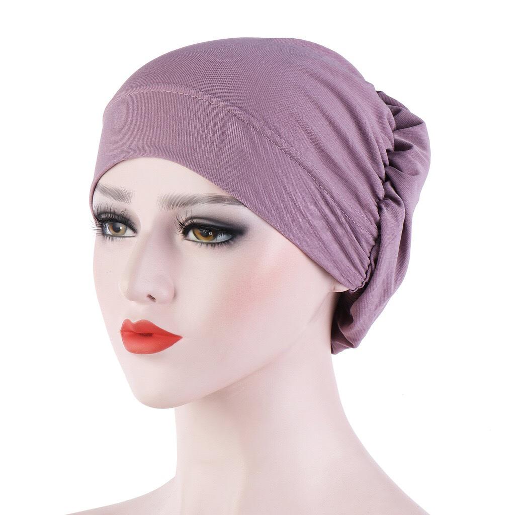 16-Color Muslim Under Cap Head Wrap - Crystal Linen Multicolor Chemotherapy Sleep Cap Headscarf.