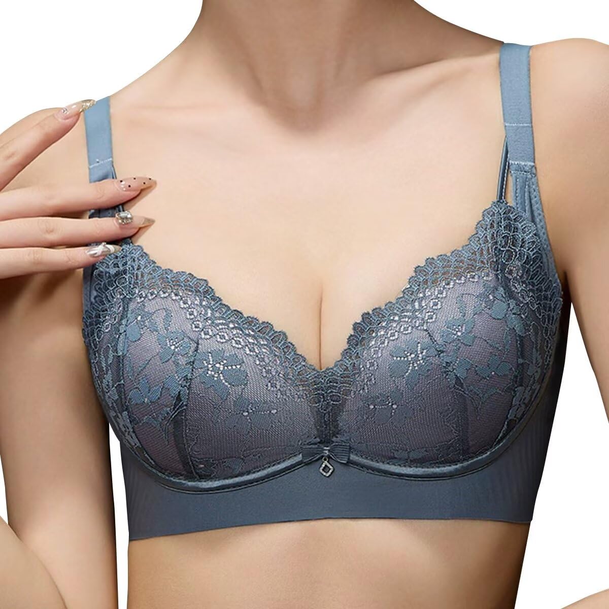 

Ночной бюстгальтер, который делает маленькую грудь высокой, можно носить 24 часа в сутки номер [Vasarhely] больше, без косточек, пуш-ап, бесшовный, кружевной, синий