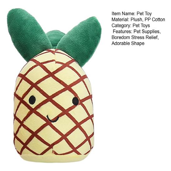 Plush Vegetable Dog Toy Boredom Stress Relief Stuffed Fruit Pet Chew Interactive