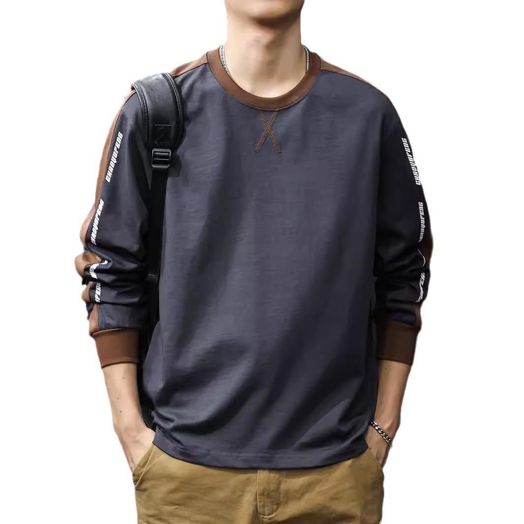 Футболка с длинными рукавами американского модного бренда с контрастным цветным — фото 6