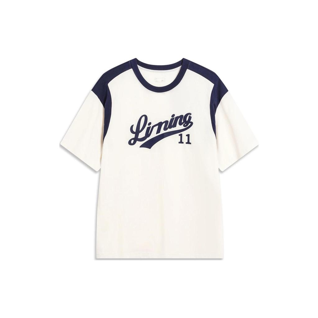 Li Ning Sports Fashion Collection T Shirt Unisex Ecru AHST855-2