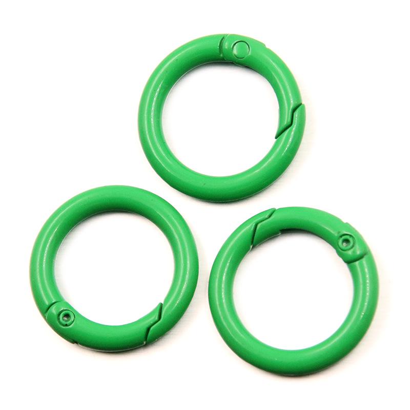 23mm DIY Metal Monochrome Spring Ring Keychain - 15 Colors