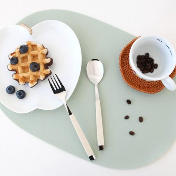 French Blanc Dessert Fruit Fork, Silver Cream, 4 Pieces, Korean Popular Tableware