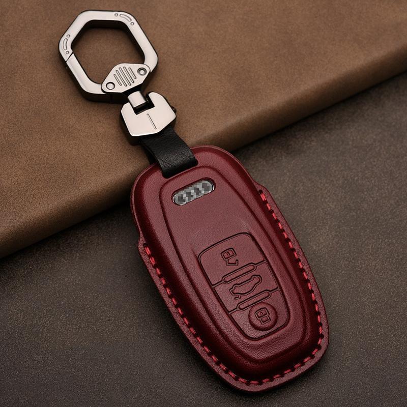 Leather Car Key Case Cover for A4 A4L A5 Q5 Q7 TT 2016 2017 Key 2016 2017 20 18 Styling Accessories