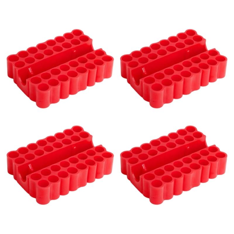 32 Slot Screwdriver Bit Storage Rack Set, 1/4Inch Hex Bit Holder PVC Bit Rack, 4 Piece Tool Drawer Storage for Daily Use
