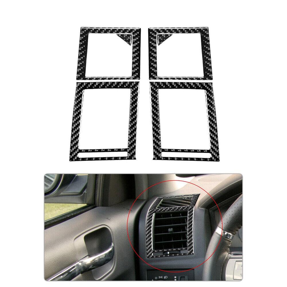 6Pcs Black Carbon Fiber Side Air Vent Outlet Cover Trim For Chrysler 300 2008-10