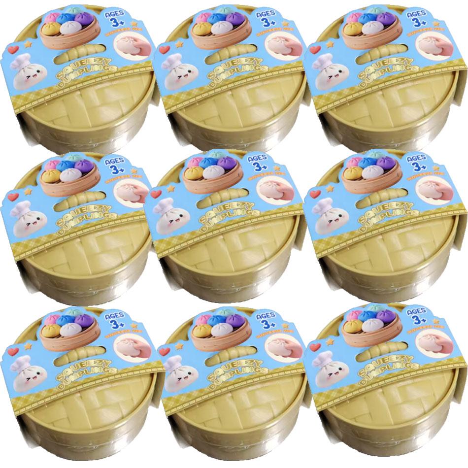 Regalo IN Regali Realistico Gigante Raviolo Spremibile con Cestello di Bambù Morbido Palla di Impasto TPR Giocattolo Decompressione Fidget Divertente Creativo