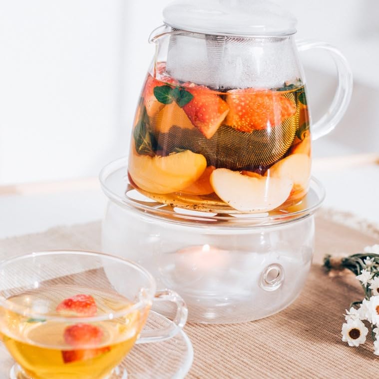 HARIO Blatt-Teekanne Pure Praktisch Fassungsvermögen 360ml Hitzebeständiges Glas Geschenk CHEN-36T