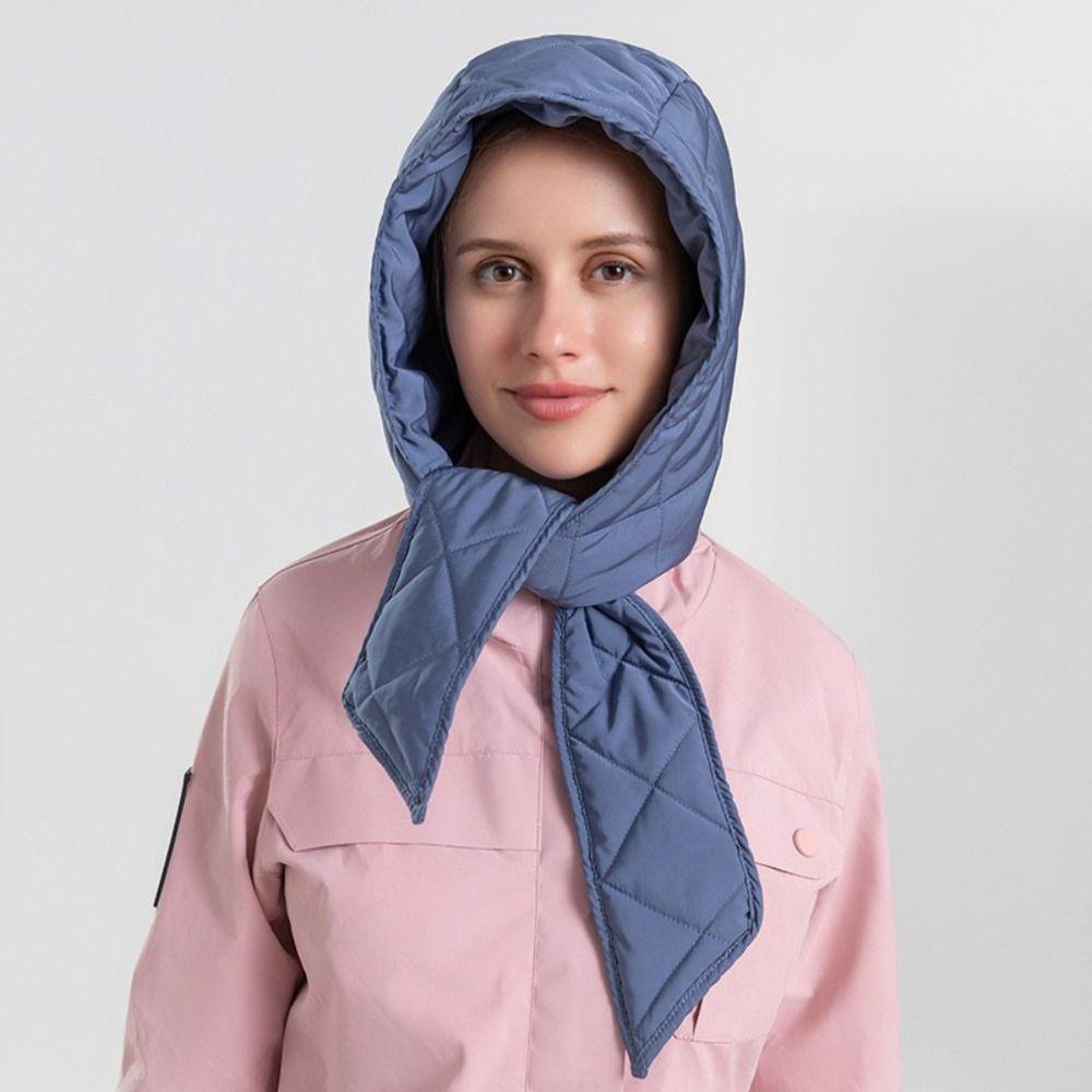 Winter Warm Puffer Headscarf Lightweight Pullover Cold Hats Fashion Windproof Scarf Hat