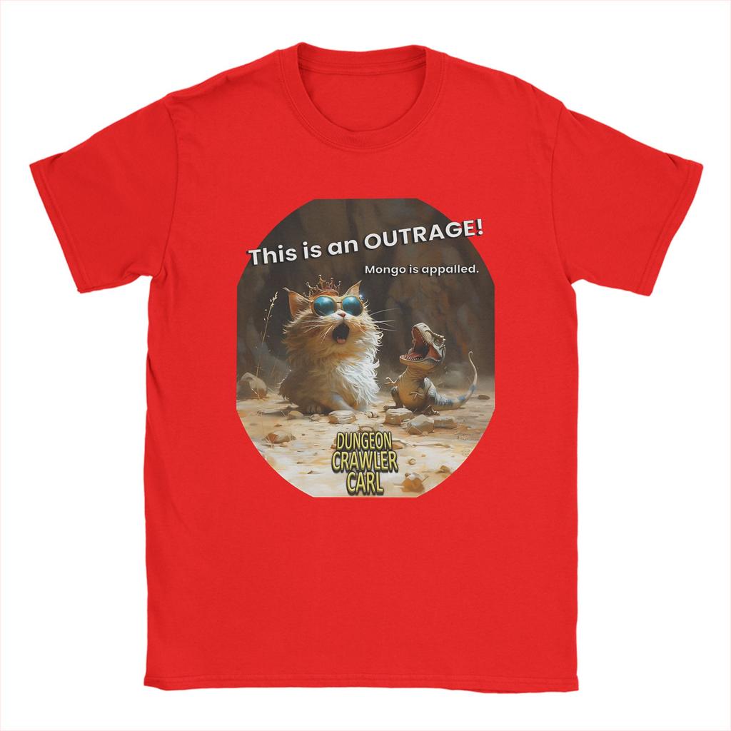 Mens Dungeon Crawler Carl This Is an OUTRAGE T Shirts  100 Cotton Clothes Cool Round Neck Tees Graphic Printed TShirts