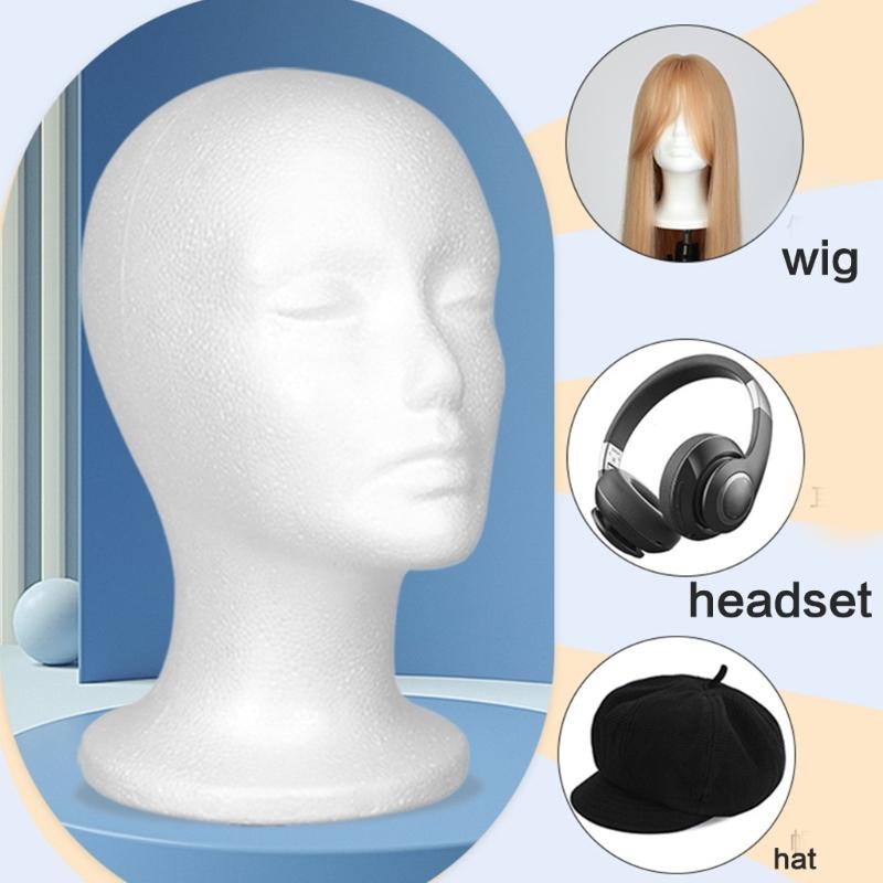 Weibliche Schaumstoff-Schaufensterpuppe Schaumstoff Perückenkopf Perückenständer und Halter Mannequinkopf-Modell Weißer Schaumstoff-Perückenständer zur Hutausstellung