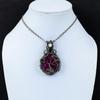 Tree Of Life Lab-Created Ruby & Moonstone Gemstone Pure Copper Wire Wrap Handmade Jewelry Pendant