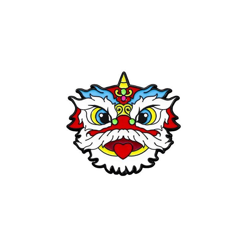 Zinc Alloy Enamel Dropping Brooch, Cute Cartoon Lucky Panda Snake Pattern 2025 Year of the Snake, New Year Festival Decorative Lapel Pin Badge