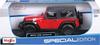 Maisto 2014 Jeep Wrangler Red 1/18 Scale Special Edition Model with Display Base, Opening Doors, Hood, and Rear Hatch, and Working Suspension