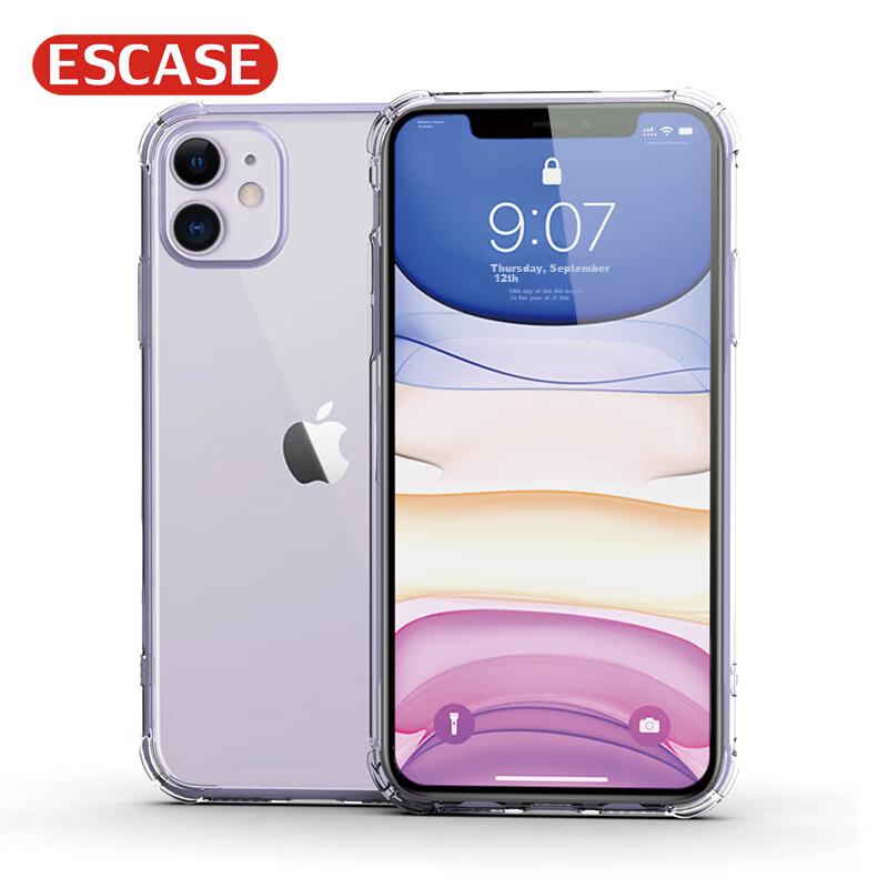 ESCASE IPhone 11 Case, Transparent Shockproof Full Protection Airbag Dual-Layer Anti-Yellowing German Imported Bayer TPU, High Transparency