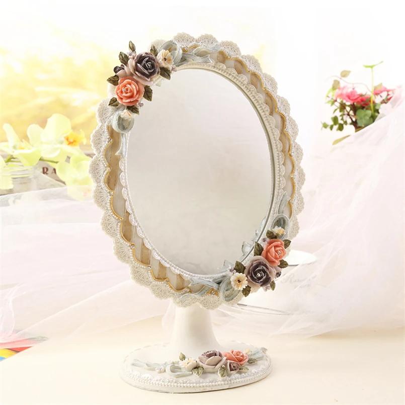 

Nordic Style Light Luxury Bedroom Makeup Mirror Desktop Home Ins Style Retro Adjustable Dressing Mirror
