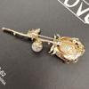 Elegant Rose Brooch with Diamonds & Pearls - Korean Style Suit Pin