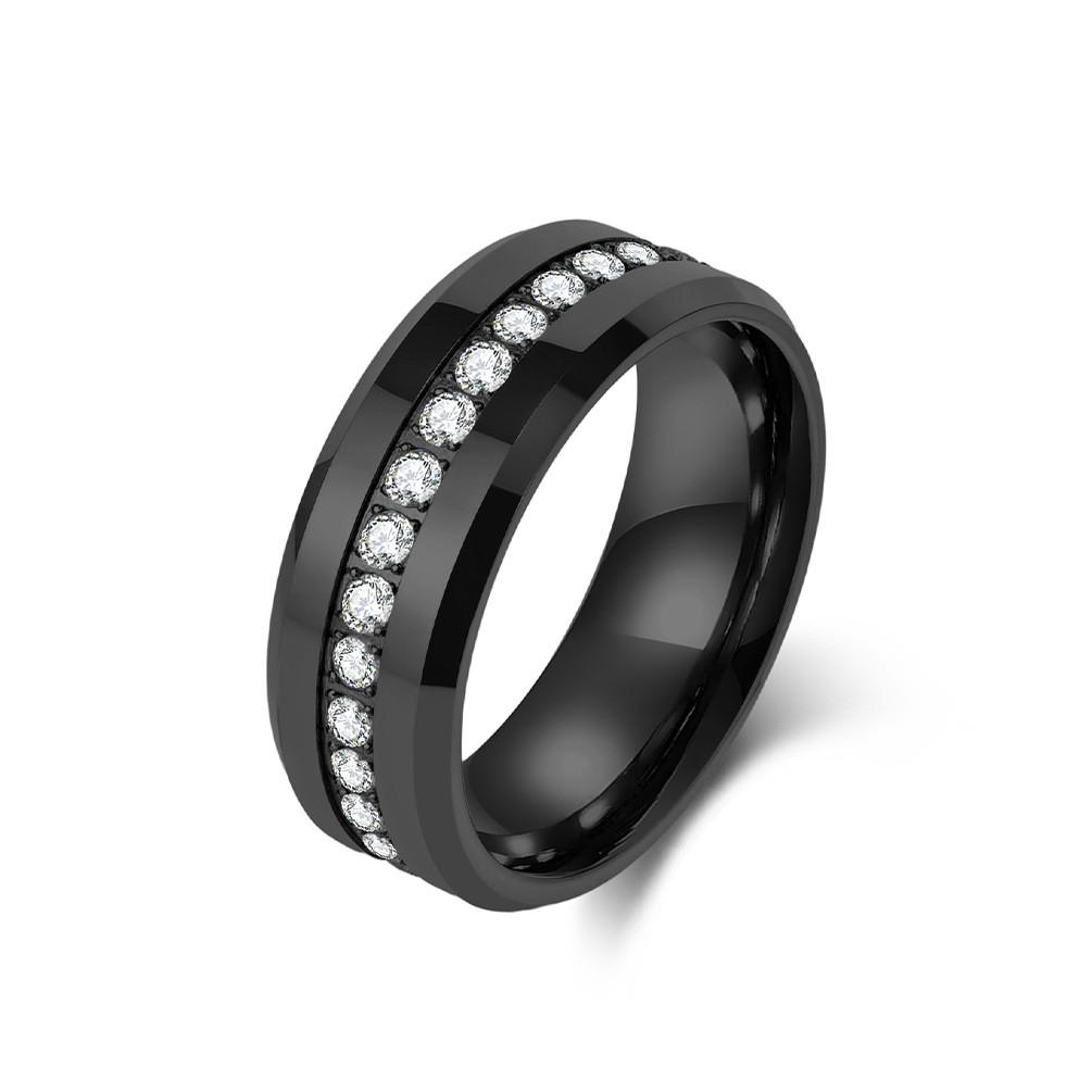 Luxury Minimalist Tungsten Steel Ring – Full Circle Diamond-Cut Wedding Band, Unisex Couple Rings, Modern & Durable Jewelry for Men and Women.