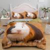 3D Guinea Pig Duvet Cover King Queen Lovely Hamster Bedding Set For Kids Boy Girl Animal Pet Mouse 2/3pcs Polyester Quilt Cover