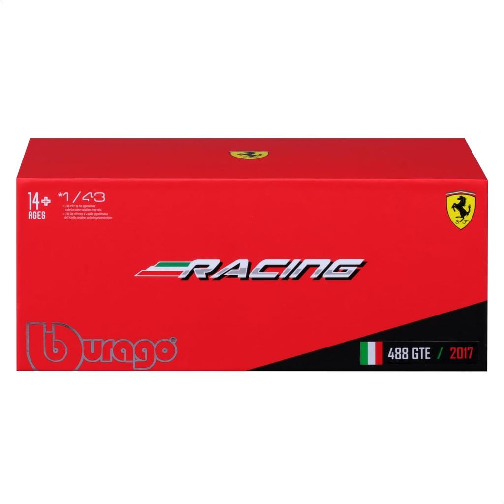 Bburago 1/43 Scale Ferrari 488 GTE 2017 #62 Red / Race Sports Car Diecast Model Car Finished Product 4893993363018
