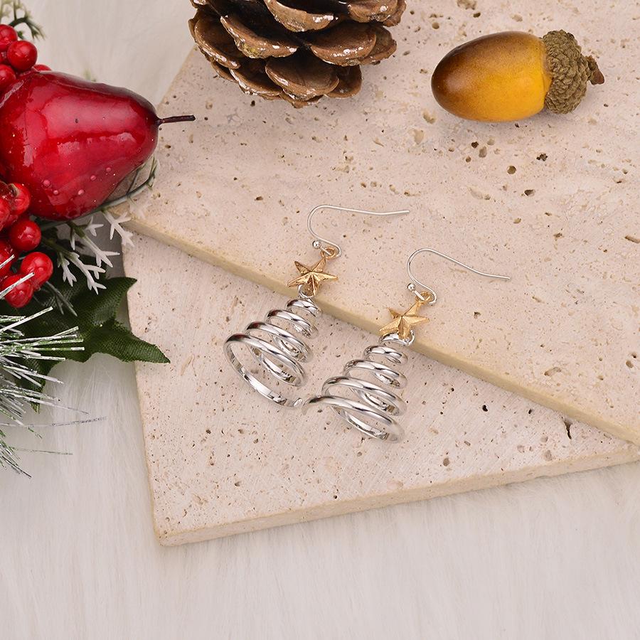European and American Multi-Layer Star Christmas Tree Earrings: Stylish, Unique, High-End Holiday Jewelry
