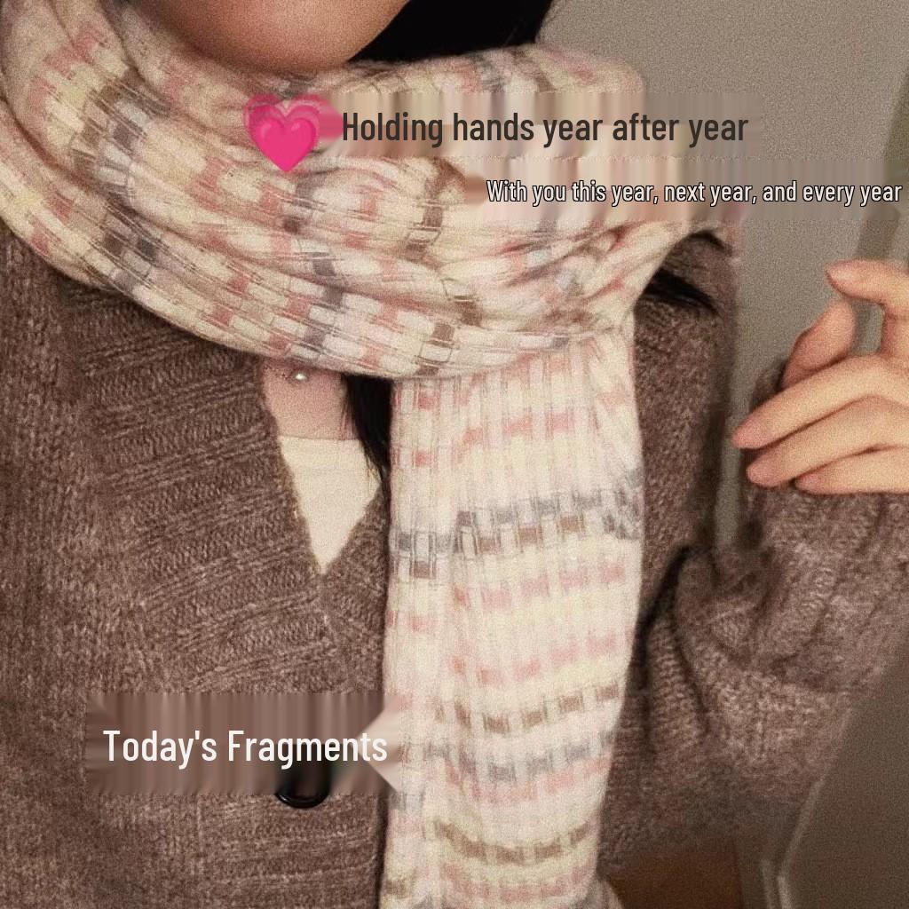 Korean Imitation Cashmere Plaid Scarf for Women - Thick, Warm, Versatile Autumn/Winter Fashion