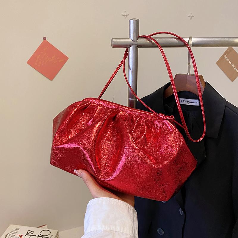 Golden Evening Clutch Bags for Women Wedding Dinner Party Crossbody Cloud Bag New Luxury Designer Purses and Handbags