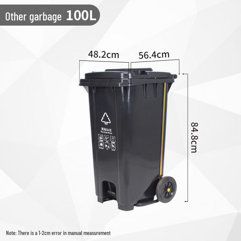 Four-Color Outdoor Waste Sorting Trash Can with Lid and Foot Pedal