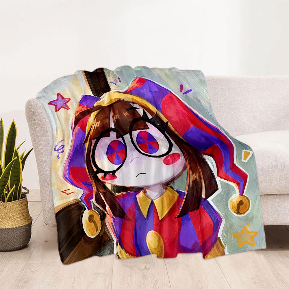 Digital Circus Style Blankets Are Suitable for Living Rooms,making Them an Ideal Choice for Outdoor Travel and Gifts.