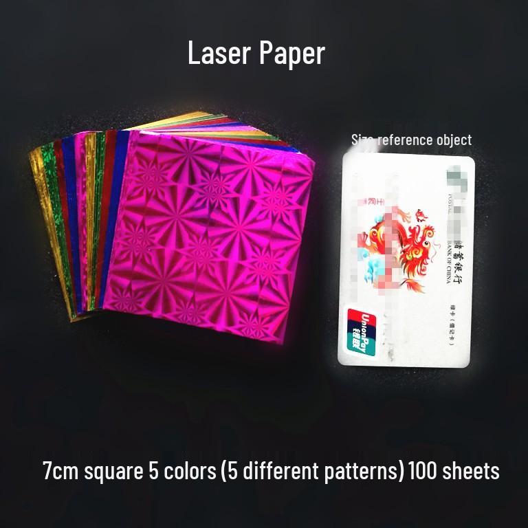 Pearlescent Laser Origami Paper - Shimmering Colors for Children's Crafts and Thousand Paper Cranes
