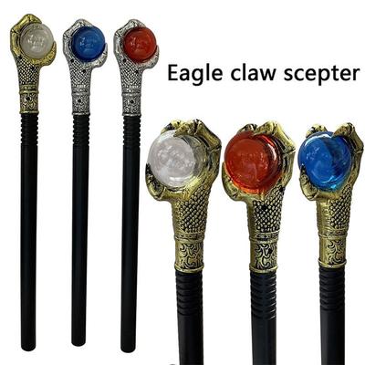 Versatile Plastic King Queen Scepter Cosplay Props Performance Eagle Claws Cane Halloween Dress Up Halloween Wand Boy
