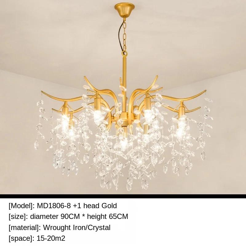 Nordic LED Luxury Crystal Chandeliers Lighting Villa Large Lustre Pendant Lamp for Hotel Hall Art Decor Light Fixtures