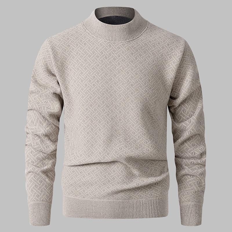 Men S Casual Half Turtleneck Fleece Thick Knit Sweater
