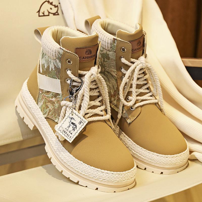 Martin boots herr nya höst nya herr höjande platå verktygsstövlar mångsidiga fritid halmsulor herrskor