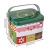 2pcs Christmas Decoration Candy Boxes with Convenient Carry Handle Sweets Storage Solution Handheld Candies Holder