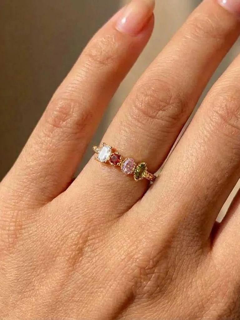 925 Sterling Silver Cubic Zirconia Women Rings for Wedding Party Luxury Gold Color Bright Female Rings Party Trendy Jewelry
