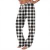 Women  Winter Plaid Printed Pants Full Length Long Trousers Sports Pants