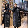 Women's Cotton Jacket Mid-length Over Knee Shiny Winter Washable Cotton Jacket Women's Korean Style Thickened Puffer Jacket