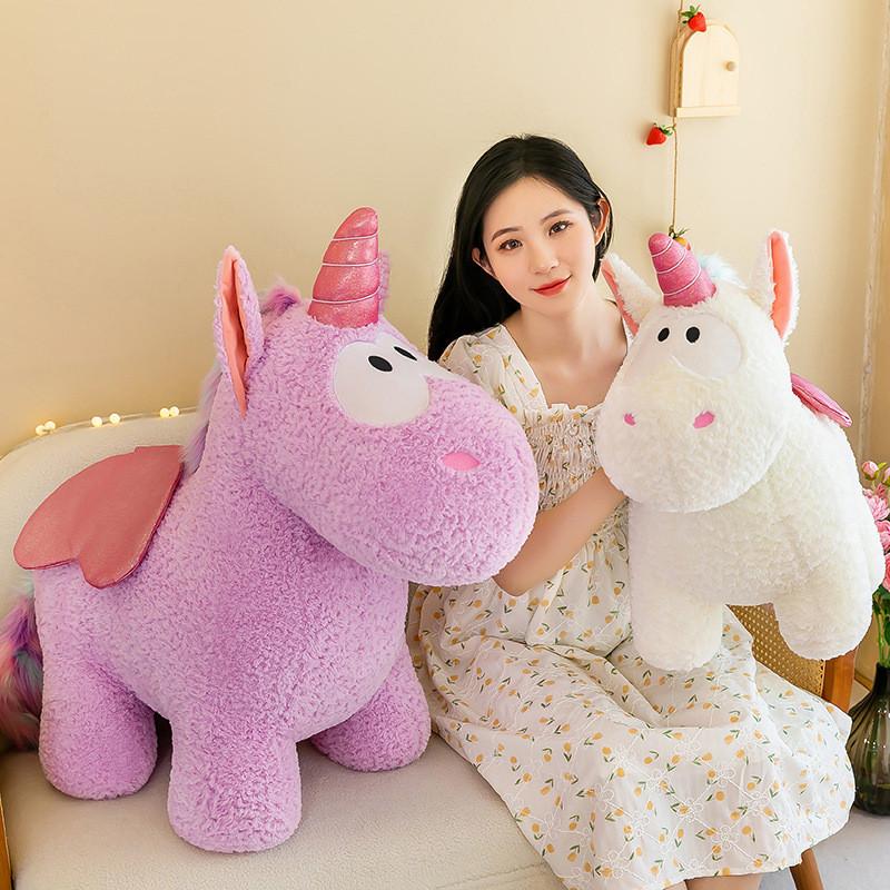 Unicorn Plush Toy Large Size With Pp Cotton Filling For Kids Bedroom Decor