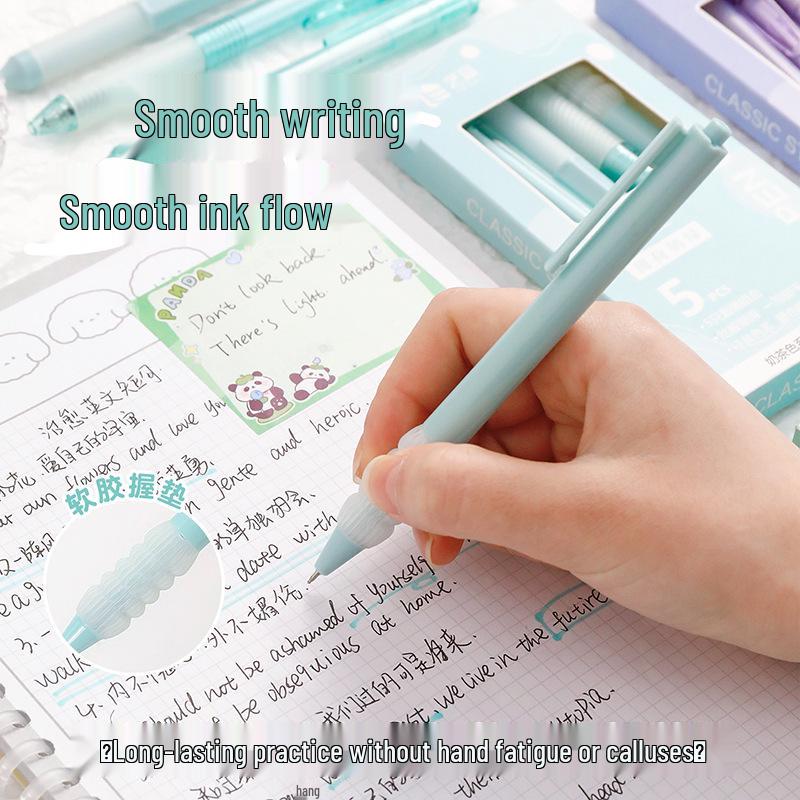 Quick-Drying Purple Click Pen for Students - High Aesthetic, Ideal for Primary and Middle School Use, Neutral Ink with ST Pen Tip