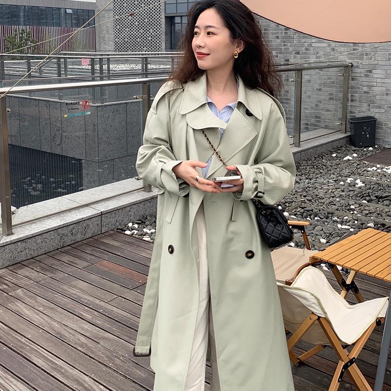 Spring and Autumn New Korean Style Windbreaker Women's Mid-Length Small Jacket