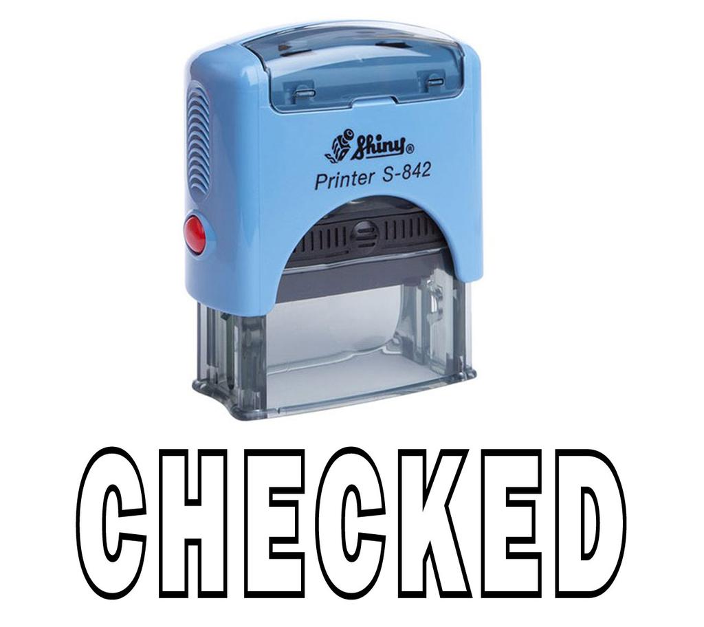 CHECKED Self Inking Rubber Stamp Office Stationary Custom Shiny Stamp