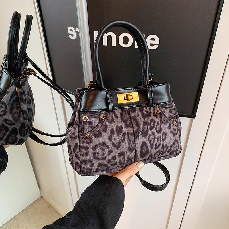 Ielgy Leopard Print Small Square Bag All-Match Crossbody Simple Fashion Handbag